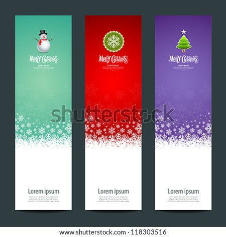 Merry Christmas banner vertical background, vector illustration