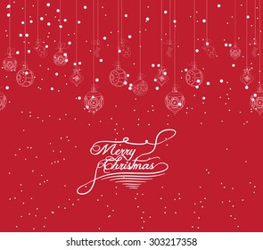 Merry Christmas banners with beads, stars and snowflakes
