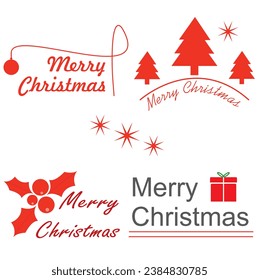 Merry christmas banners on a white background