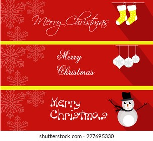 Merry Christmas banners set design, vector illustration