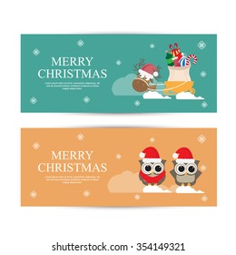 Merry Christmas Banners/headers.Vector