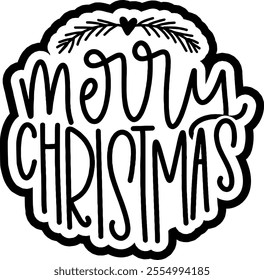 merry christmas bauble merry christmas black vector graphic design and cut file