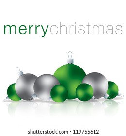 Merry Christmas bauble card in vector format.