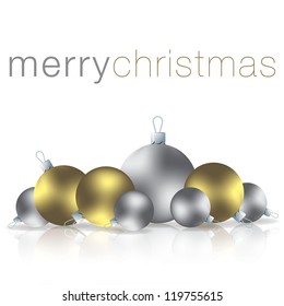 Merry Christmas bauble card in vector format.