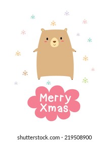 merry christmas bear vector