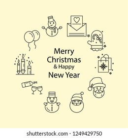 Merry Christmas Beautiful Background. Vector illustration
