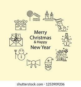 Merry Christmas Beautiful Background. Vector illustration