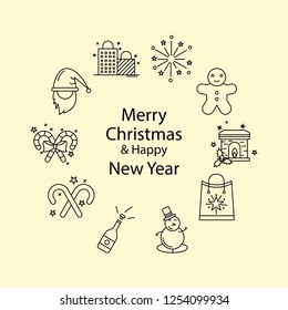 Merry Christmas Beautiful Background. Vector illustration