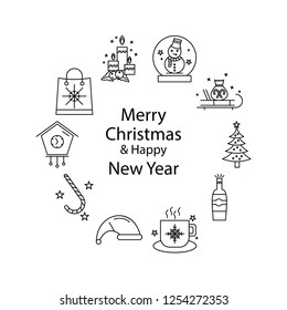 Merry Christmas Beautiful Background. Vector illustration