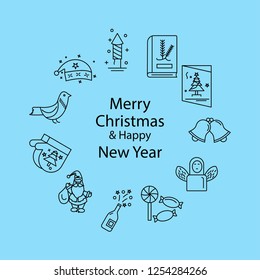 Merry Christmas Beautiful Background. Vector illustration