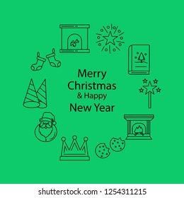 Merry Christmas Beautiful Background. Vector illustration