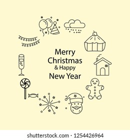 Merry Christmas Beautiful Background. Vector illustration