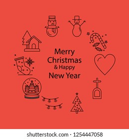 Merry Christmas Beautiful Background. Vector illustration