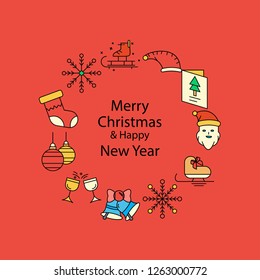 Merry Christmas Beautiful Background. Vector illustration