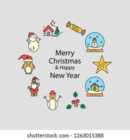 Merry Christmas Beautiful Background. Vector illustration