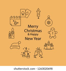 Merry Christmas Beautiful Background. Vector illustration