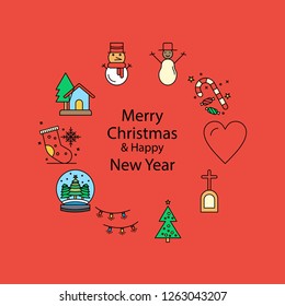 Merry Christmas Beautiful Background. Vector illustration