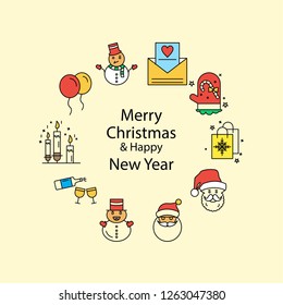 Merry Christmas Beautiful Background. Vector illustration