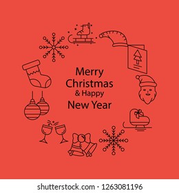 Merry Christmas Beautiful Background. Vector illustration