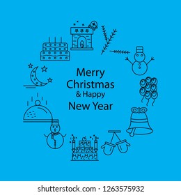 Merry Christmas Beautiful Background. Vector illustration