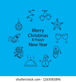 Merry Christmas Beautiful Background. Vector illustration