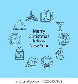 Merry Christmas Beautiful Background. Vector illustration