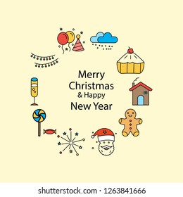 Merry Christmas Beautiful Background. Vector illustration