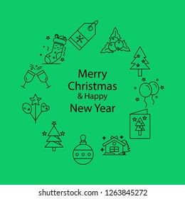 Merry Christmas Beautiful Background. Vector illustration