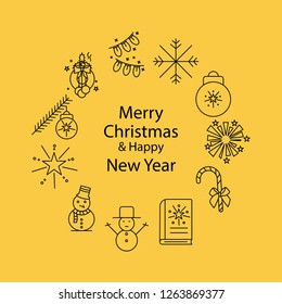 Merry Christmas Beautiful Background. Vector illustration