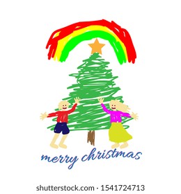 merry christmas beautiful greeting card background or banner with doodle style