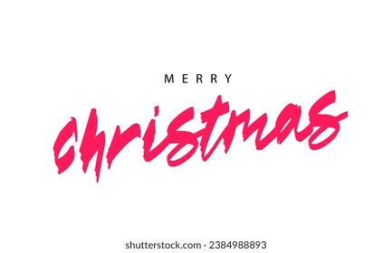 Merry Christmas. Beautiful lettering. A hand-drawn inscription. New Year greeting card. Vector illustration on a white background.