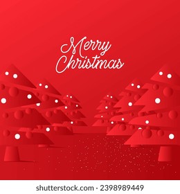 Merry Christmas Beautiful Red background vector