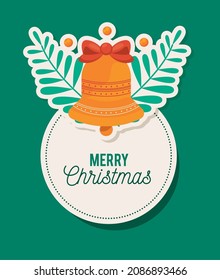 merry christmas bell celebration card