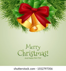 Merry Christmas with bells background