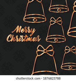 merry christmas bells background design, winter season and decoration theme Vector illustration