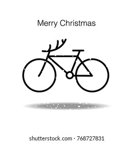 merry christmas bike vector