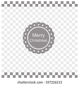 Merry Christmas black badge. Vector icon.