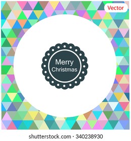 Merry Christmas black badge. Vector icon.