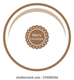 Merry Christmas black badge. Vector icon.