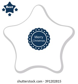 Merry Christmas black badge. Vector icon.