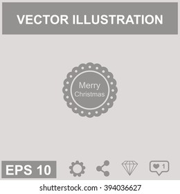 Merry Christmas black badge. Vector icon.