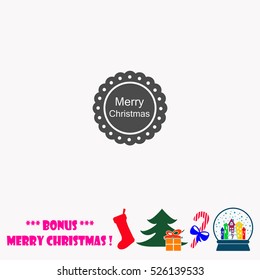 Merry Christmas black badge  vector illustration.