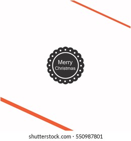 Merry Christmas black badge vector grey icon on white background. Merry Christmas black badge symbol stock   illustration. Business picture.