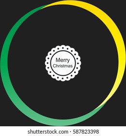 Merry Christmas black badge vector  icon