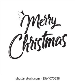 Merry Christmas Black font with little Butterfly