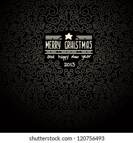 merry christmas black Greeting Card