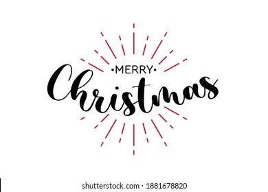 Merry Christmas black hand lettering inscription to winter holiday design. Creative typography for Holiday Greeting Gift Poster. Calligraphy Font style Banner – Vector Illustrator