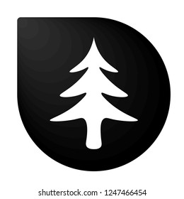 Merry Christmas black icon in the form of a drop. Winter icon in beautiful gradient design isolated on white background. New year sign vector illustration. Christmas tree, pine symbol.