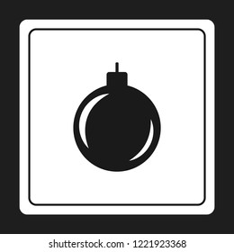 Merry Christmas black icon. Winter icon in flat design isolated on white background. New year sign vector illustration. Christmas ball symbol.