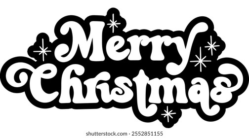 merry christmas black vector graphic design and cut file